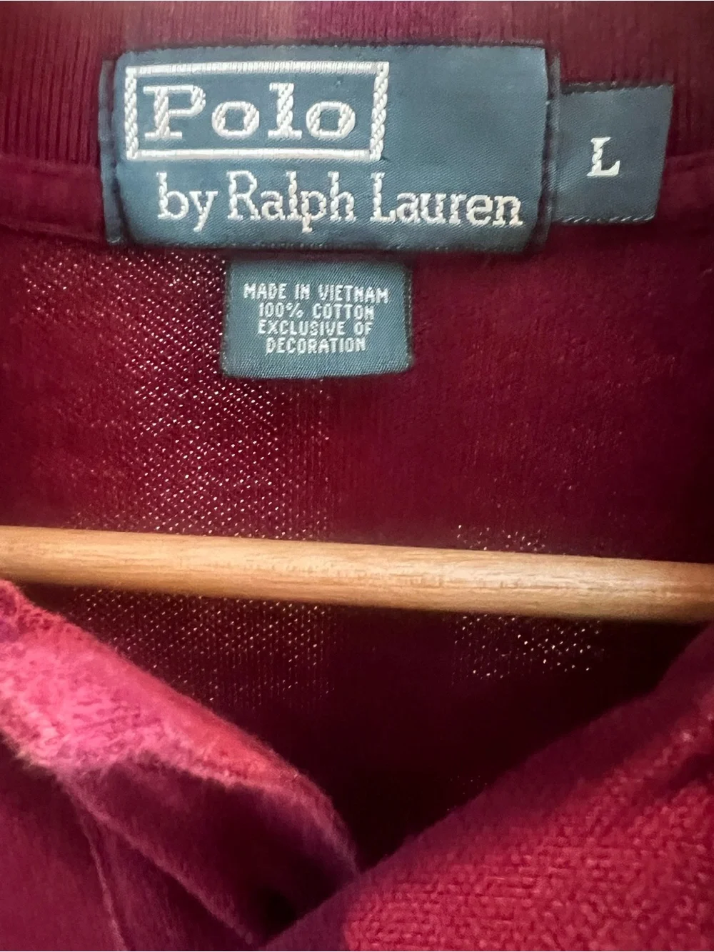 Polo Ralph Lauren Men's Large Maroon Burgundy Short Sleeve Polo Shirt Cotton